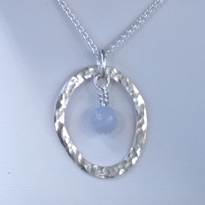 Silver and bead pendant
